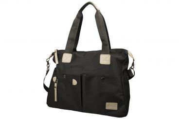 dariya® Große edle Umhängetasche - schwarz - Nylon 