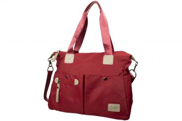 dariya® Große edle Umhängetasche - bordo - Nylon 