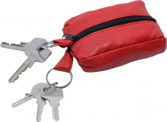 Schlüsseltasche mit 2 Reißverschlussfächern - Nappa Leder 