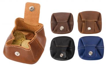 Münz-/ Schüttelbörse Voll Rindleder  farblich sortiert 