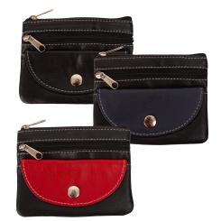 Schlüsseltasche mit Ring + Hartgeldfach - Nappa Leder 