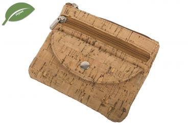 Schlüsseltasche mit Ring + Hartgeldfach - veganes Korkmaterial - nachhaltig 