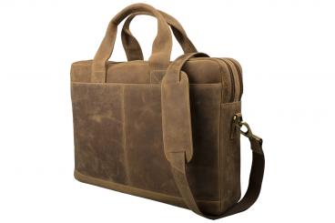 Doppelfach Business/Notebook Bag - Büffel Hunter Leder geölt 