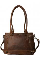 Henkeltasche mit Zierschnalle - Büffel Pull-Up Vintage Leder 