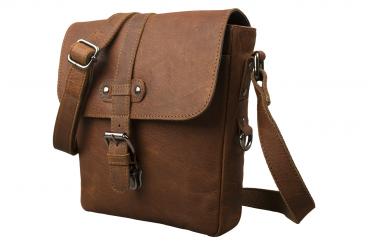 Crossbody Überschlag Tasche Büffel Pull-Up Vintage Leder 