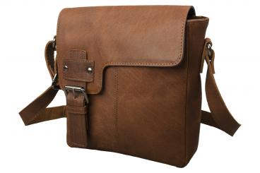 Crossbody Überschlag Tasche - Büffel Pull-Up Vintage Leder 