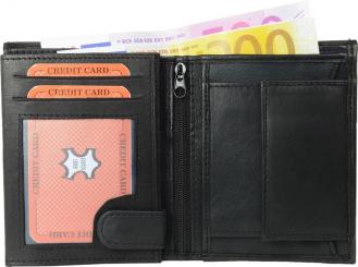 Geldbörse Nappa-Leder Kombibörse schwarz 