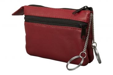 Doppelte Schlüsseltasche mit 2 Ringen - Nappa Leder 