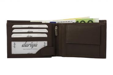 Geldbörse Nappa-Leder Scheintasche dunkelbraun uni 