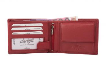 Hochwertige Rindleder Geldbörse mit Doppelnaht  - schwarz uni 