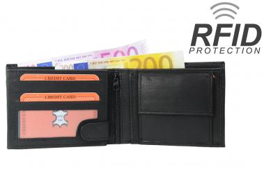 RFID Protect - Geldbörse Nappa-Leder Scheintasche schwarz 