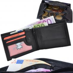 Geldbörse Nappa-Leder Scheintasche mit Reißverschluss Scheinfach 