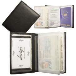 Fahrzeugschein / Ausweismäppchen mit Kartenfächern Nappa Leder 