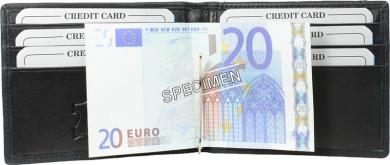 Geldbörse "Dollarclip" mit Kleingeldfach - Lamm Nappa schwarz uni 
