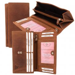 RFID Protection - Große Hunterleder Damenbörse, 10 Kartenfächer 