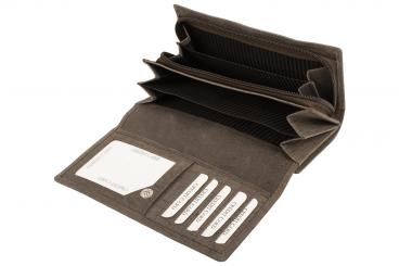RFID Protection - Große Hunterleder Damenbörse, 20 Kartenfächer 