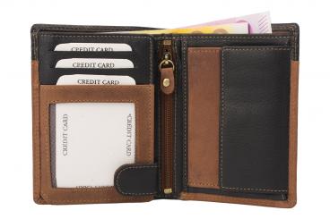 Hochwertige Hunterleder Hochformat Geldbörse mit Doppelnaht 
