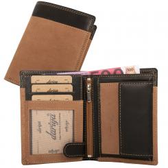 Hochwertige Hunterleder Hochformat Geldbörse mit Doppelnaht - helles Hunter 