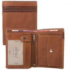 RFID Protection - Hochwertige Rindleder Hochformat Geldbörse mit Doppelnaht 