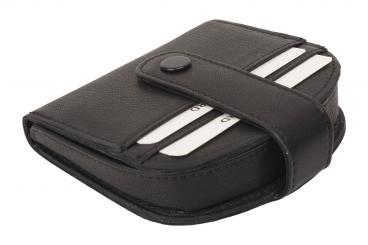 Schüttelbörse / Münzbörse mit 4 Kartenfächern und Verschlussriegel schwarz 