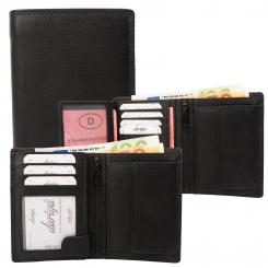 Rindleder Doppelnaht Geldbörse mit großem Kleingeldfach, 7 Kartenfächer 