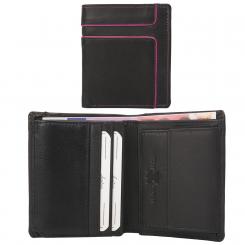 "Color Exclusive" Kleine Rindleder Geldbörse mit großem Kleingeldfach, 6 Kartenfächer 