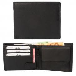 Rindleder Doppelnaht Geldbörse mit großem Kleingeldfach, 6 Kartenfächer 