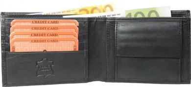 Geldbörse Nappa-Leder Scheintasche schwarz 