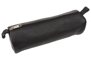 Stiftemäppchen/Stifte Etui/Schulmäppchen - Rind Leder - schwarz 