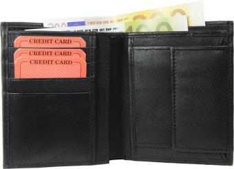 Geldbörse Nappa-Leder Kombibörse schwarz 