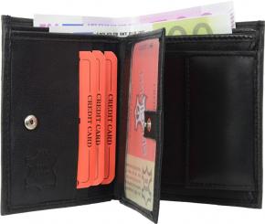 Geldbörse Nappa-Leder Kombibörse schwarz 