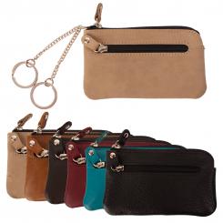 Mittelgroße Schlüsseltasche mit 2 Ringen - Rind Leder 