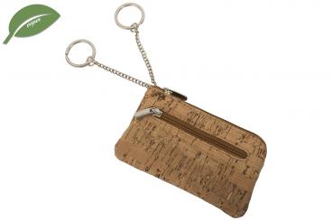 Schlüsseltasche mit 2 Ringen - veganes Korkmaterial - nachhaltig 