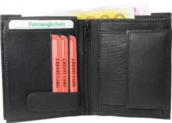 Geldbörse Nappa-Leder Kombibörse schwarz 