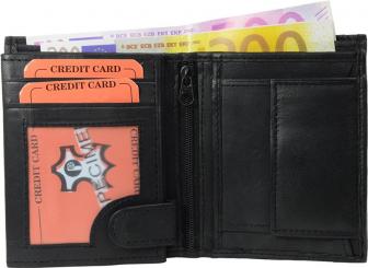 Geldbörse Nappa-Leder Kombibörse (klein) schwarz 