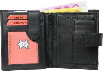 Geldbörse Nappa-Leder mit Außenriegel schwarz 