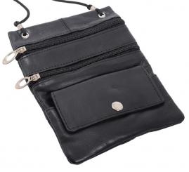 Brustbeutel Lamm Nappa - schwarz 