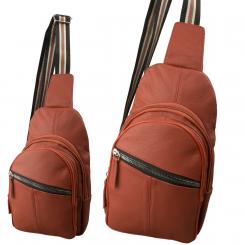 Bodybag Rucksack Schultertasche Crossover Cityrucksack - Rind Leder schwarz 