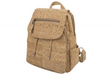 Stylischer Freizeit Rucksack mit Überschlag - veganes Korkmaterial - nachhaltig 