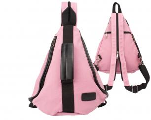 dariya® Dreieckiger sportlicher Canvas City-Rucksack rosa 