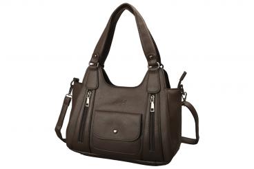 dariya® Elegante Handtasche - dunkelbraun - PU 