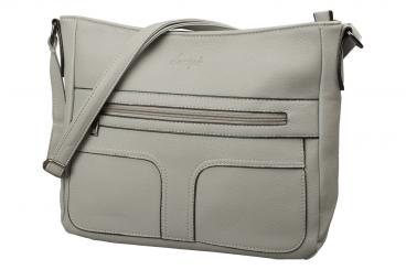 dariya® Mittelgroße Umhängetasche - hellgrau - PU 