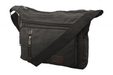 dariya® Sportliche Freizeit Umhängetasche - Canvas schwarz 