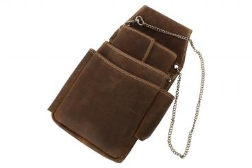 Kellner Geldbörse mit Halfter und Kette Hunter Leder anthrazit 