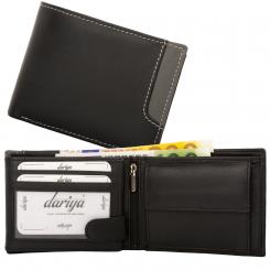 Geldbörse mit Innenriegel Nappa-Leder Scheintasche schwarz/cognac 