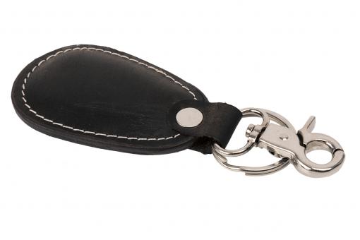 Schlüsselanhänger / Werbemittel mit doppelt Verschluss Karabiner schwarz 
