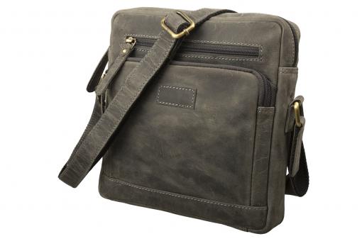 Crossbody Tasche - Rind Hunter Leder geölt anthrazit 
