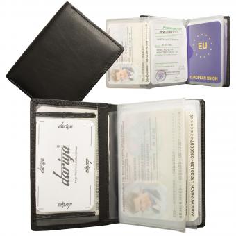 Fahrzeugschein / Ausweismäppchen mit Kartenfächern Nappa Leder 