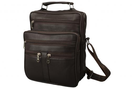 Unisex Umhänge Tasche - softes Lamm Nappa Leder schwarz 