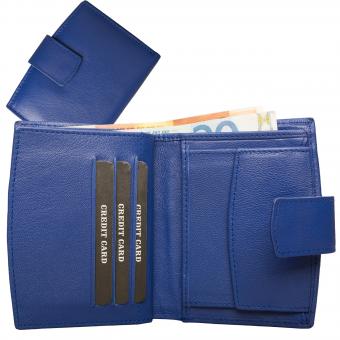 Geldbörse mit Außenriegel Nappa-Leder Kombibörse schwarz 